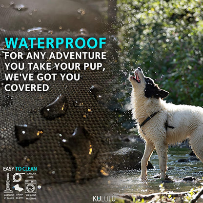 Dog Car Seat Cover - 100% Waterproof Hammock with Mesh Window, Scratchproof, Durable (Black, Standard (54" W X 58" L))